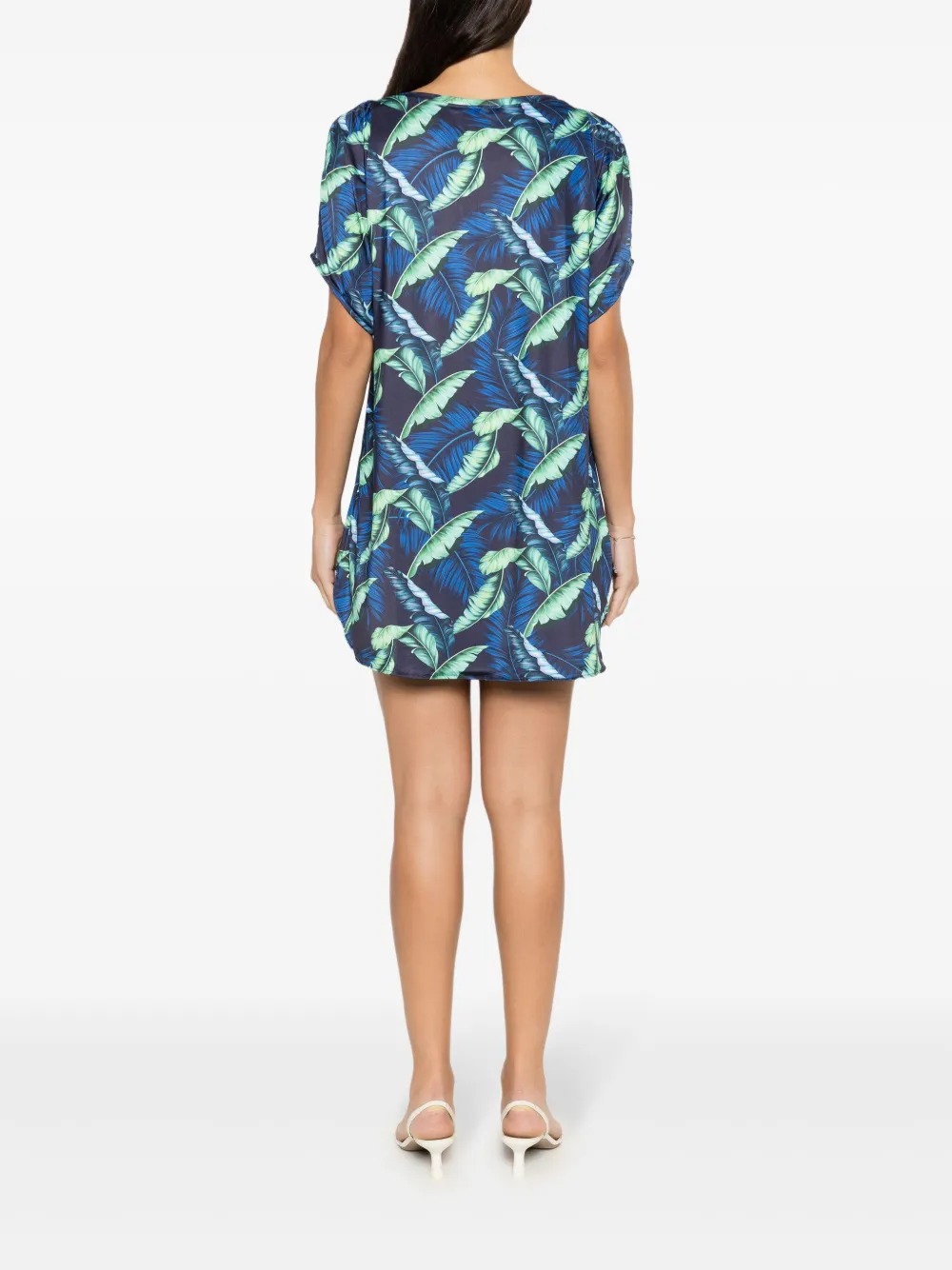 Shop Lygia & Nanny Allat Leaf-print Tunic In Blue