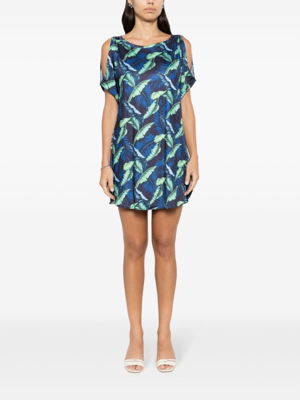 Shop Lygia & Nanny Allat Leaf-print Tunic In Blue