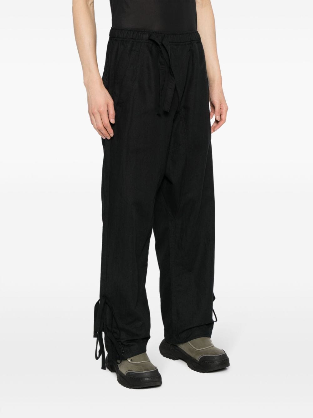 Shop Maharishi Shinobi Organic-cotton Blend Track Pants In Black