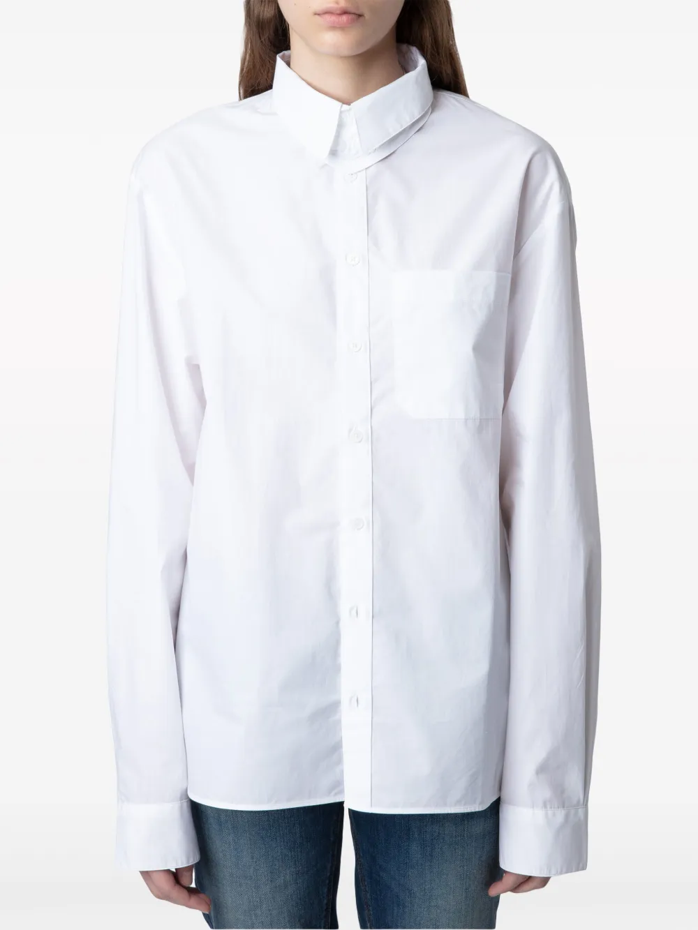 Shop Zadig & Voltaire Tyrone Pop Organic Cotton Shirt In White