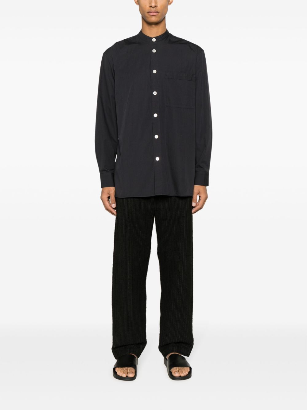 Shop Birkenstock X  Long-sleeve Organic Cotton Shirt In Blue