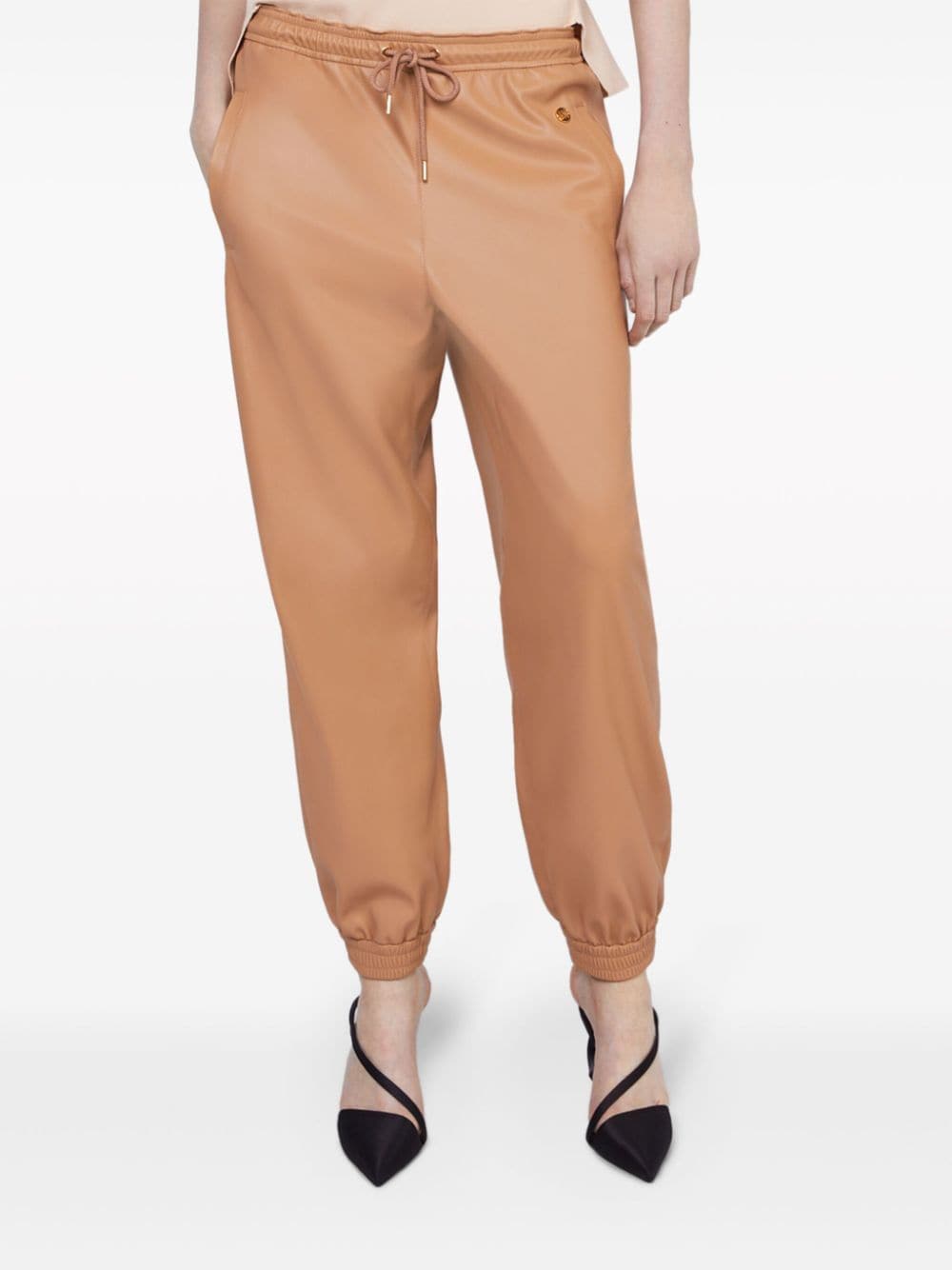 Stella McCartney Broek met toelopende pijpen Beige