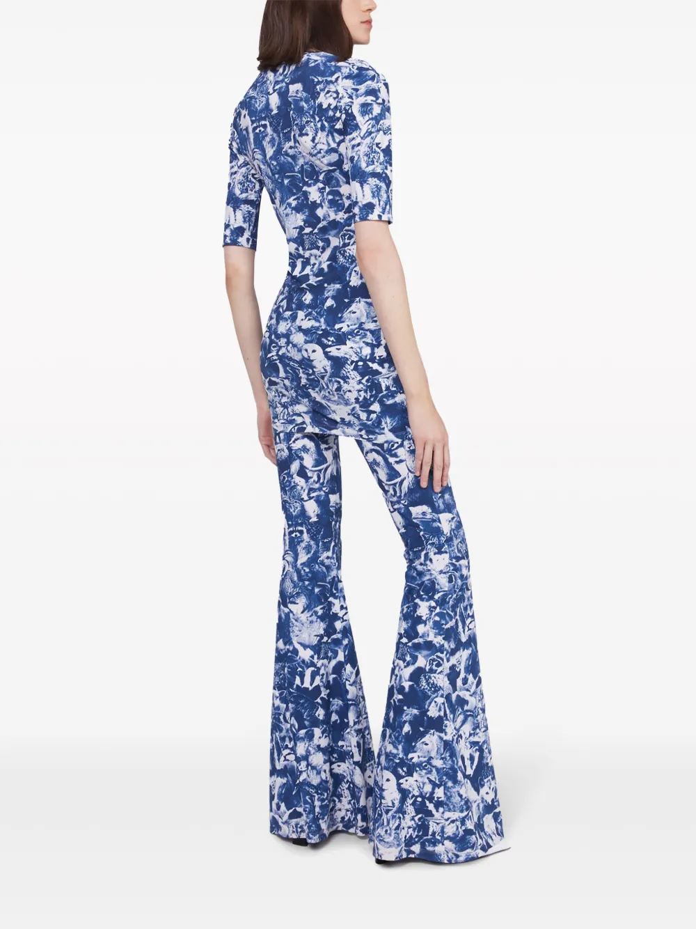 Stella McCartney Flared jeans met print Blauw