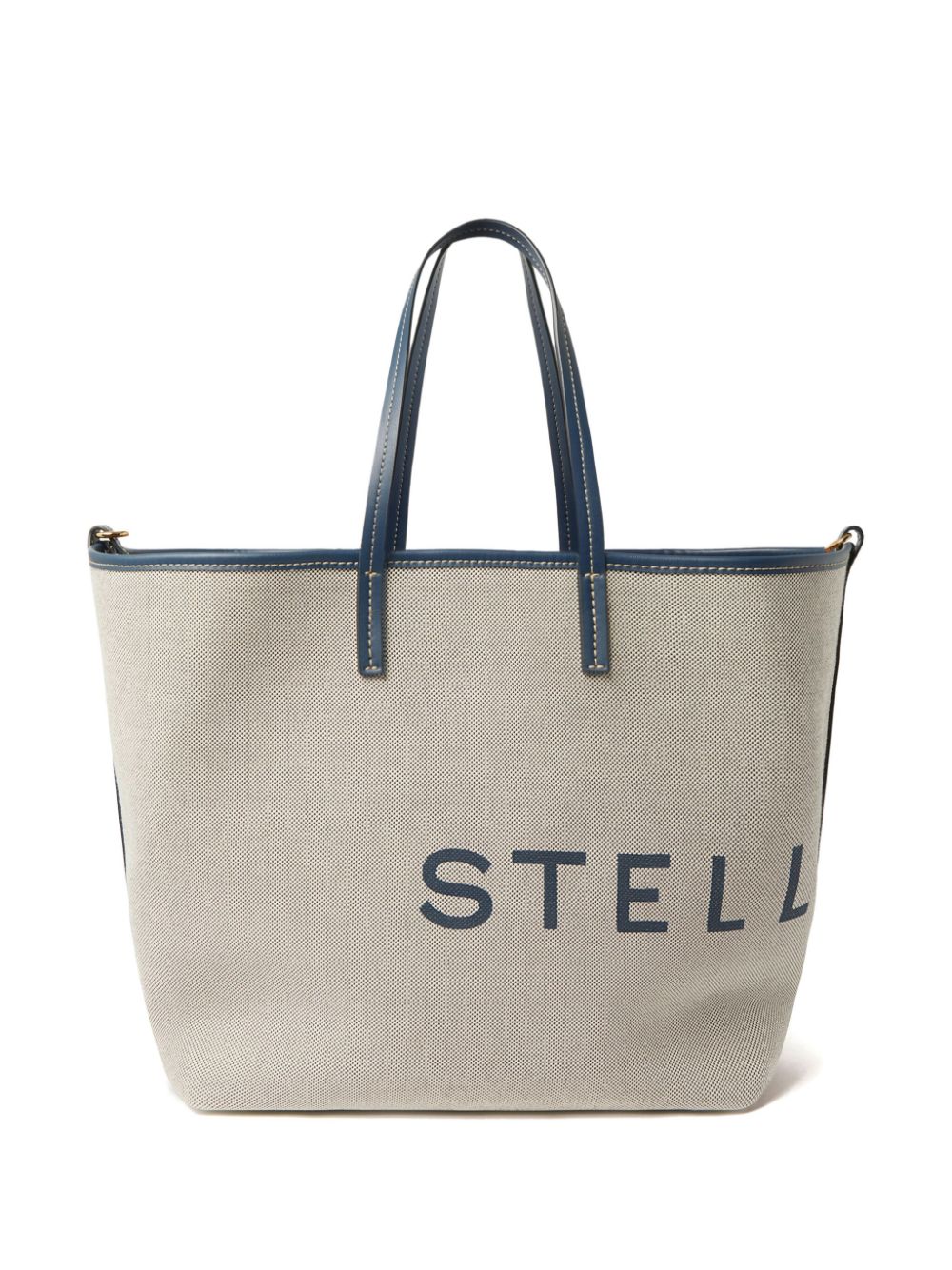 Shop Stella Mccartney Logo-print Canvas Tote Bag In Neutrals