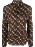 Barbara Bui geometric-print long-sleeve shirt - Purple