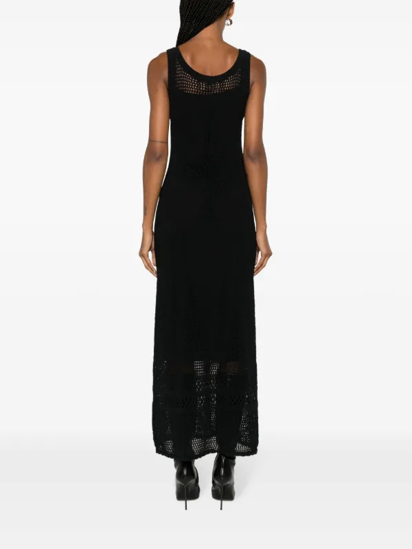 MOSCHINO JEANS scoop-neck open-knit Dress | Black | FARFETCH