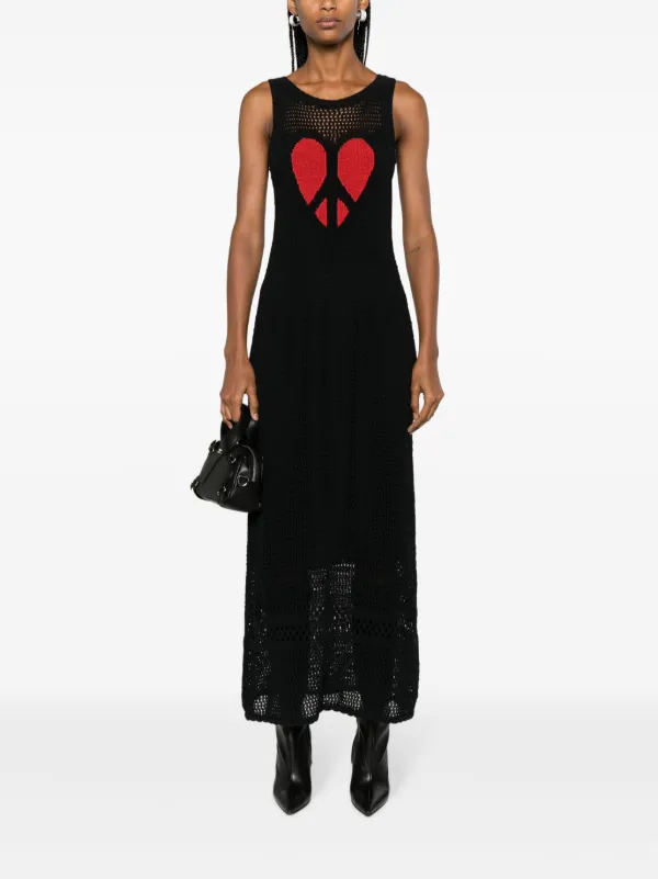 【関税&送料込み】Moschino Knit Dress MOSCHINO JEANS scoop-neck open-knit Dress | Black | FARFETCH