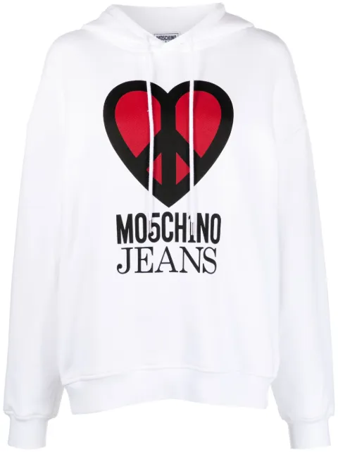 MOSCHINO JEANS graphic-print jersey hoodie