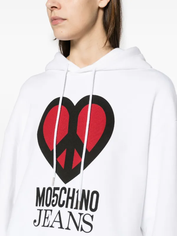 Red moschino hoodie discount
