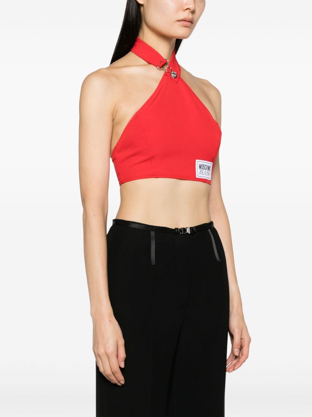 MOSCHINO JEANS Top met logopatch Rood