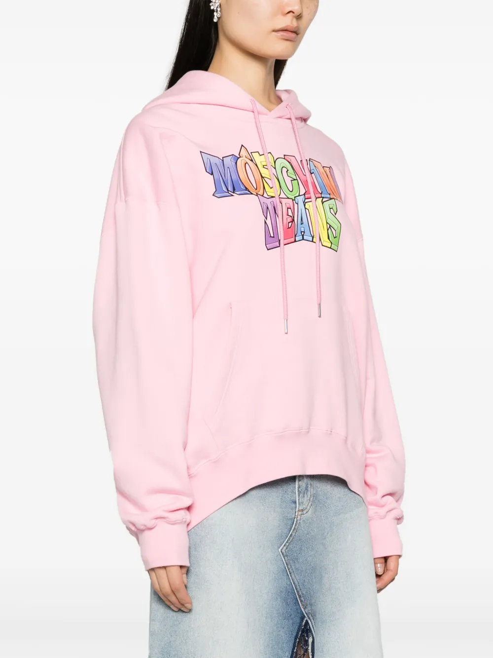MOSCHINO JEANS Hoodie met logoprint Roze