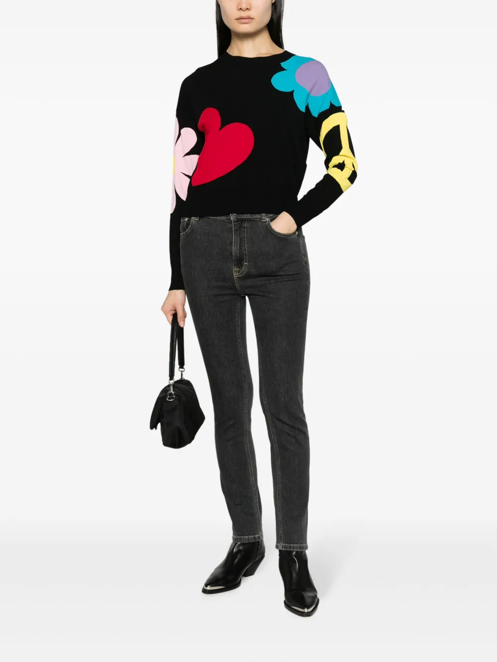 MOSCHINO JEANS Intarsia trui - Zwart