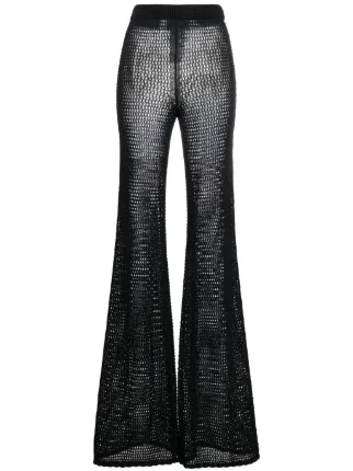 MOSCHINO JEANS Pantalones De Tejido Crochet Acampanados Negro FARFETCH MX