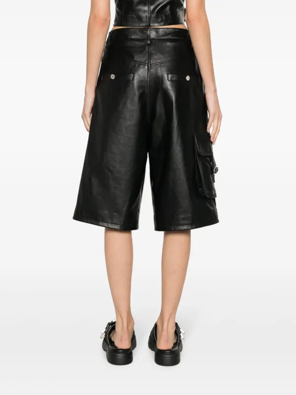 MOSCHINO JEANS knee-length Leather Shorts | Black | FARFETCH JO
