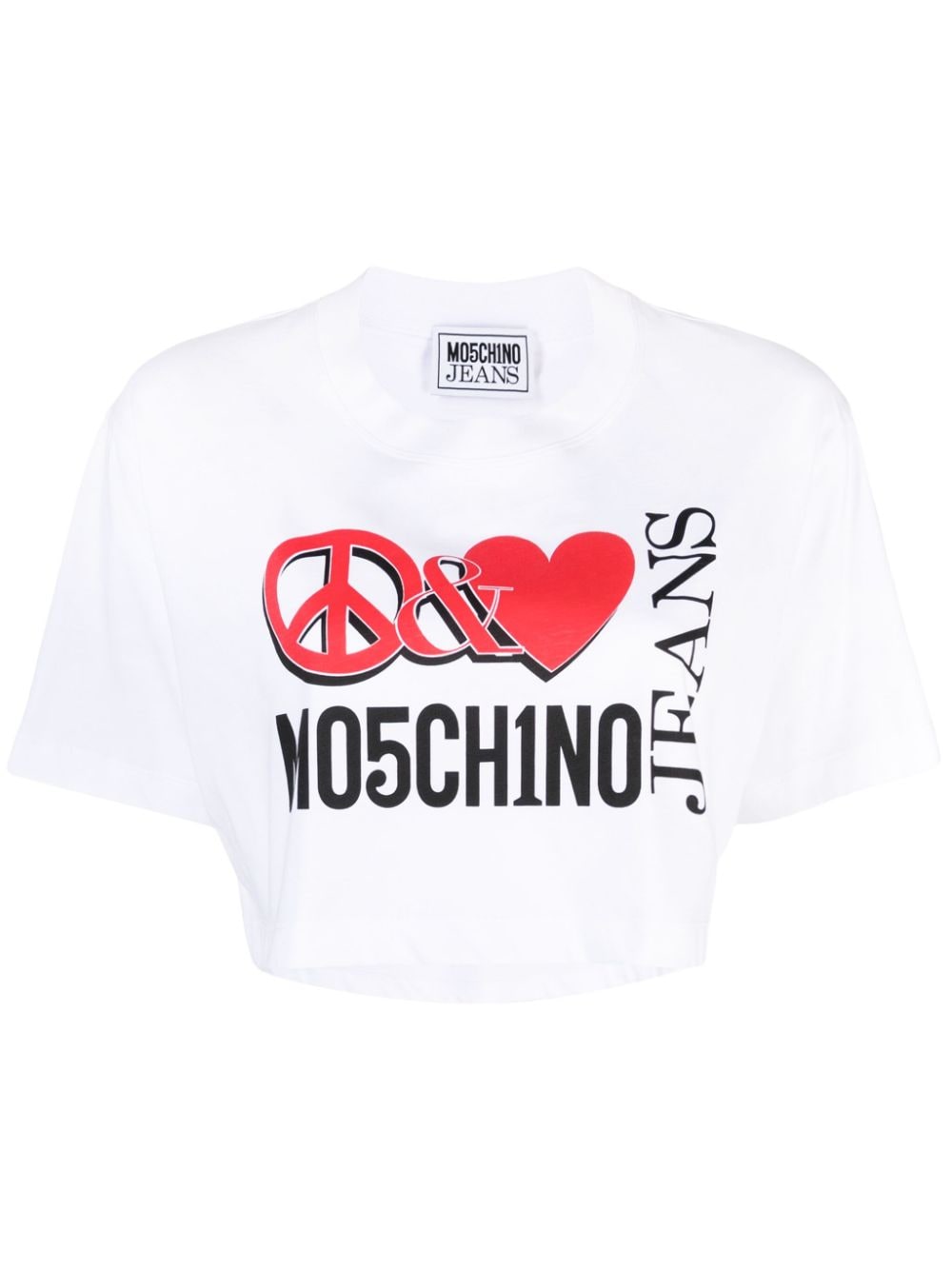 MOSCHINO JEANS T-shirt met logoprint Wit