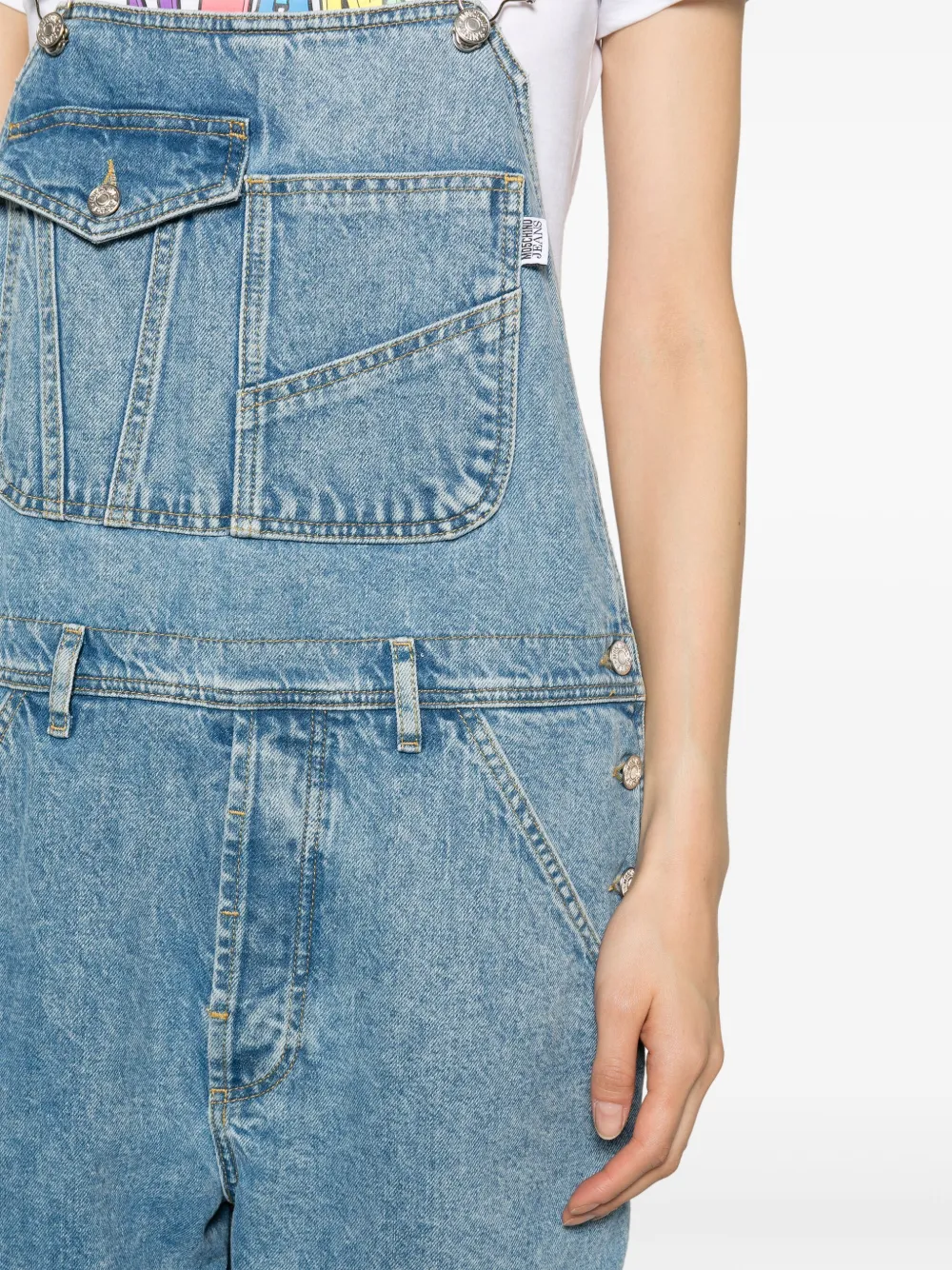 MOSCHINO JEANS Tuinbroek met wijde pijpen Blauw