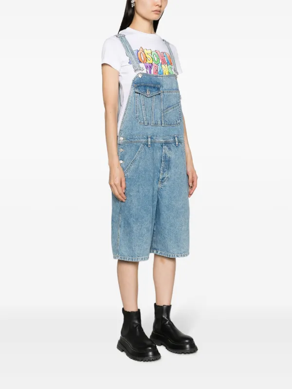 MOSCHINO JEANS wide leg Denim Dungarees Blue FARFETCH AO