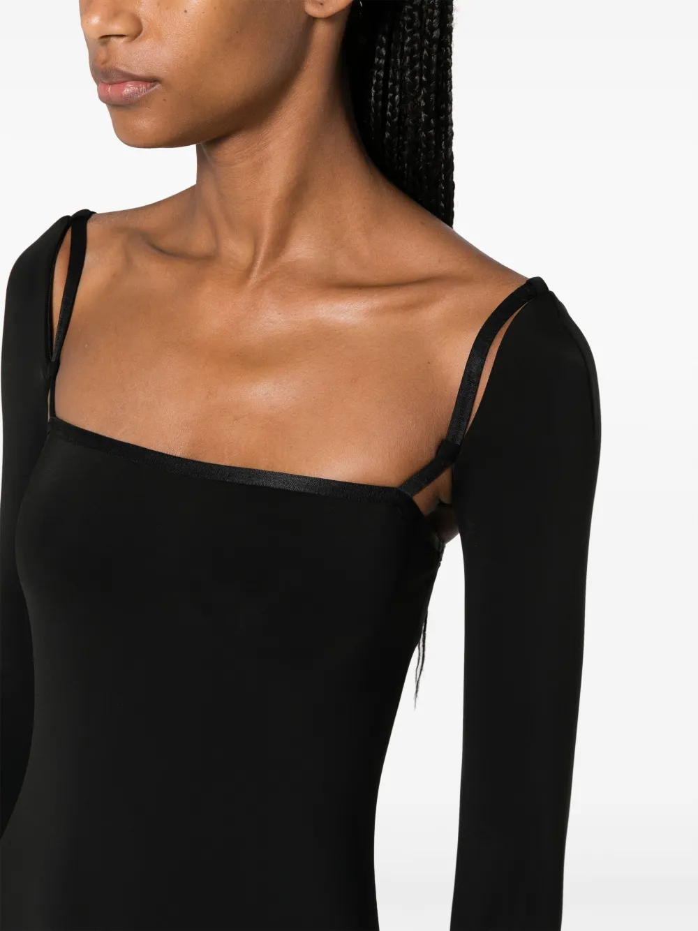 Shop Alexander Wang Cut-out Stretch-jersey Minidress In Black