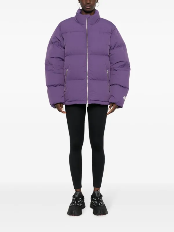 Stüssy logo-embroidered Puffer Jacket | Purple | FARFETCH
