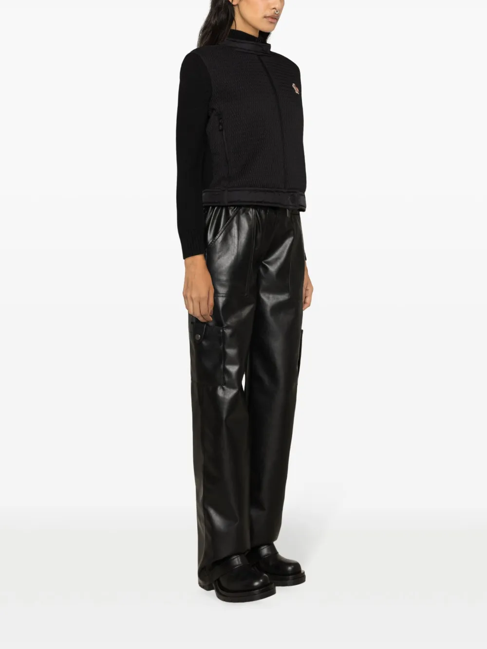 Moncler Down-paneled Jacket In Black