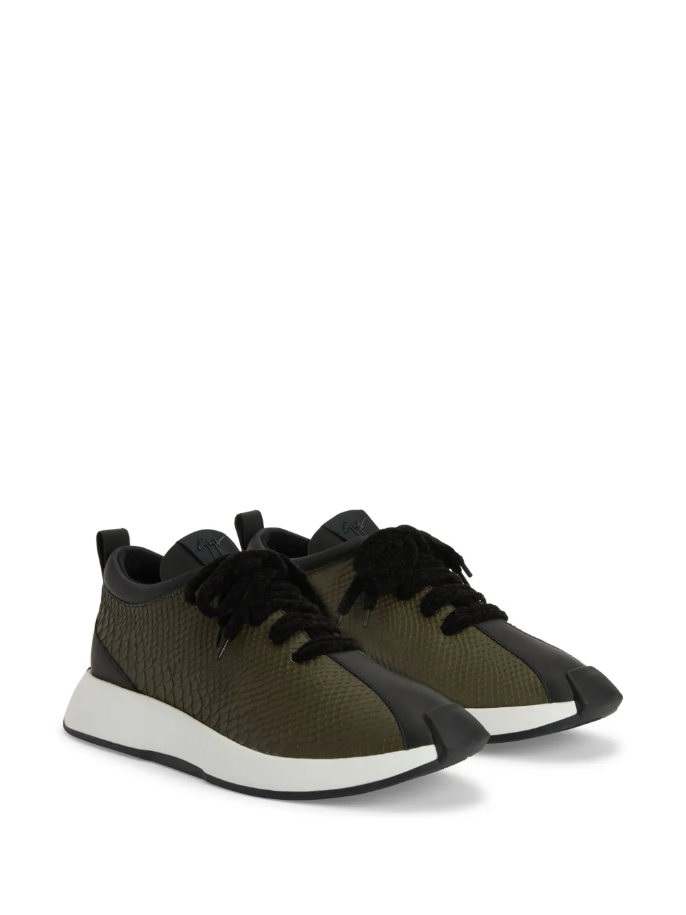 Giuseppe Zanotti Ferox leren sneakers met vlakken - Groen