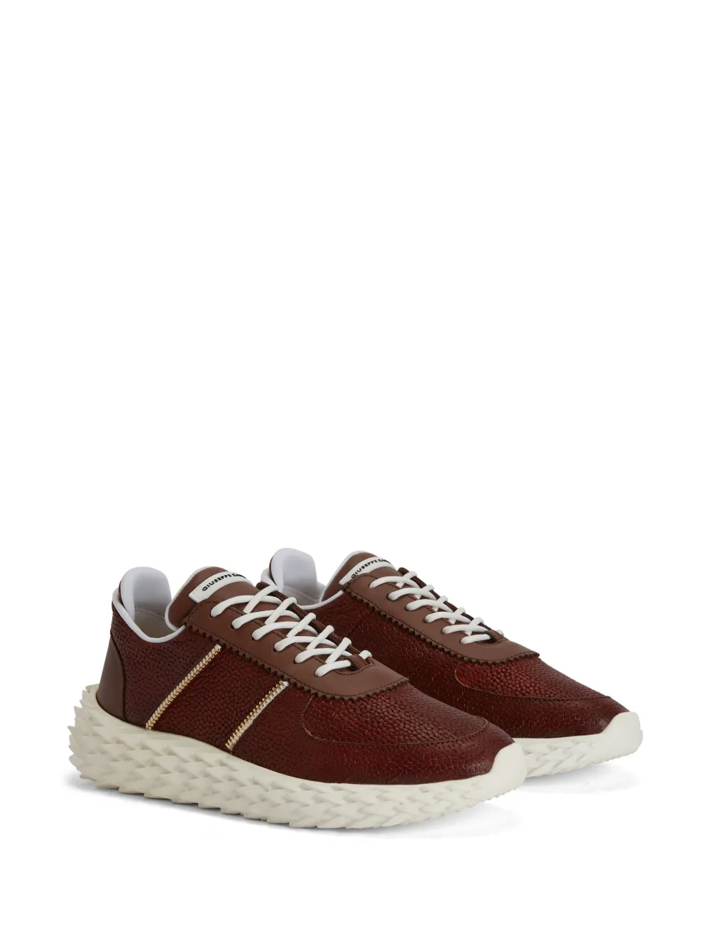 Shop Giuseppe Zanotti Urchin Panelled Leather Sneakers In Brown