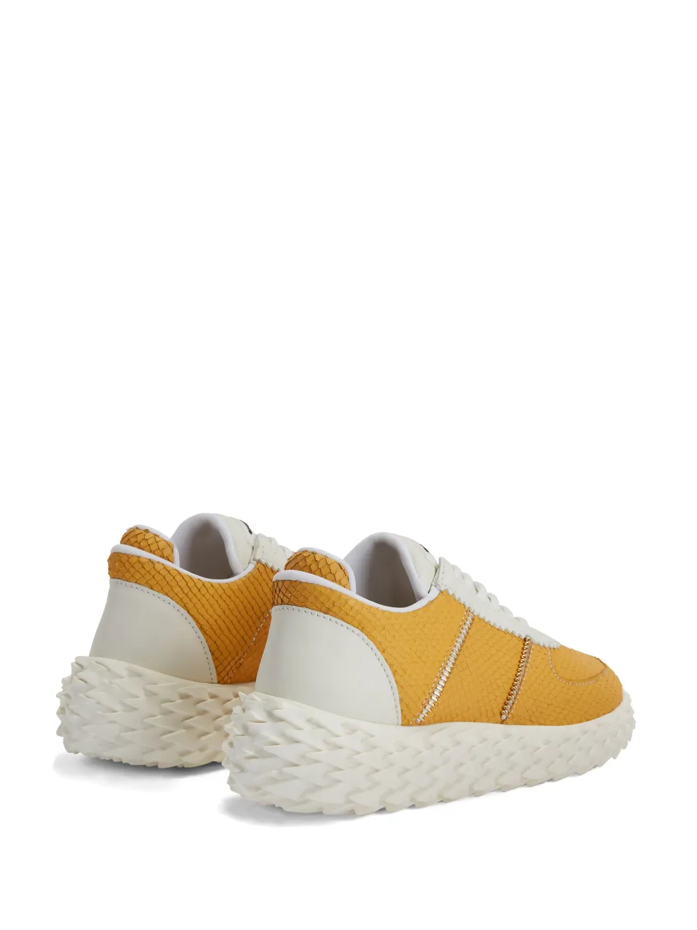 Giuseppe Zanotti Urchin Python-print Sneakers In Yellow