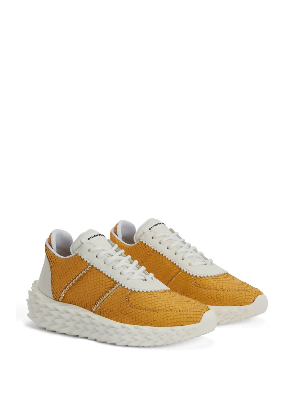 Shop Giuseppe Zanotti Urchin Python-print Sneakers In Yellow