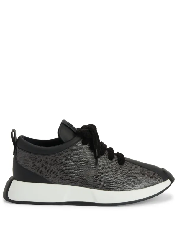Giuseppe Zanotti Ferox Panelled Leather Sneakers Grey FARFETCH TR