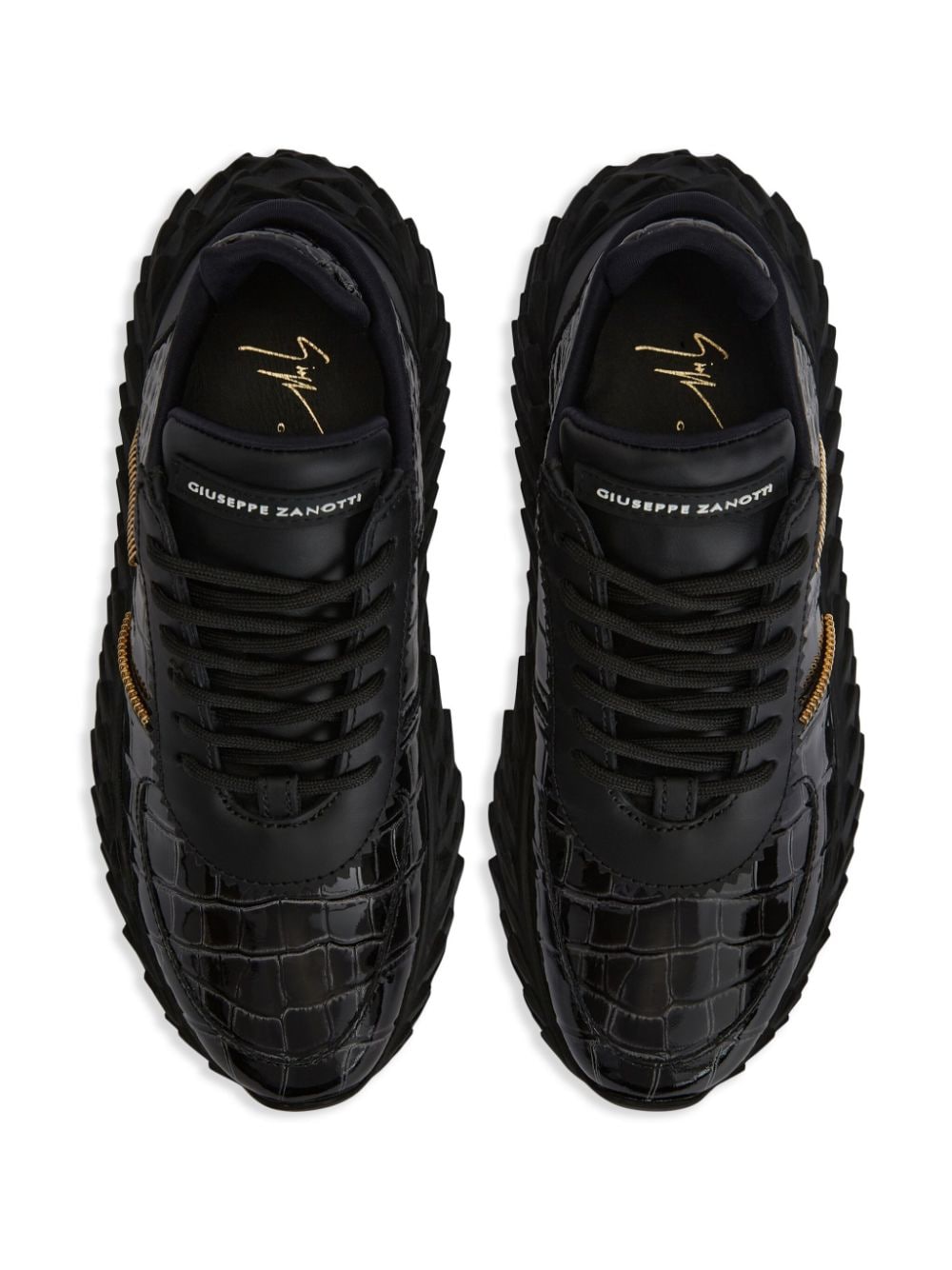 Shop Giuseppe Zanotti Urchin Crocodile-effect Sneakers In Black