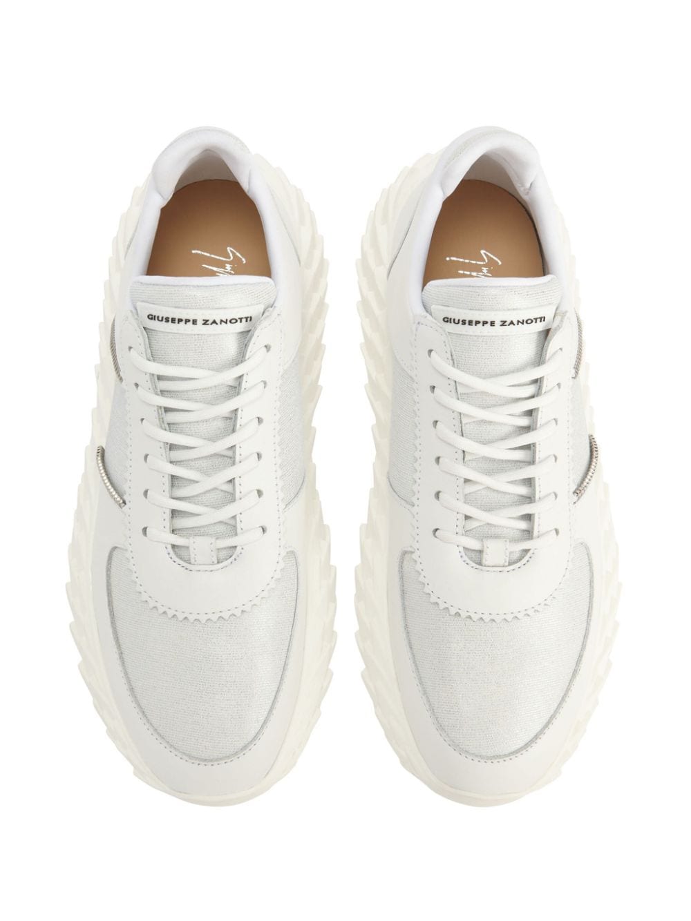 Shop Giuseppe Zanotti Urchin Panelled Sneakers In White