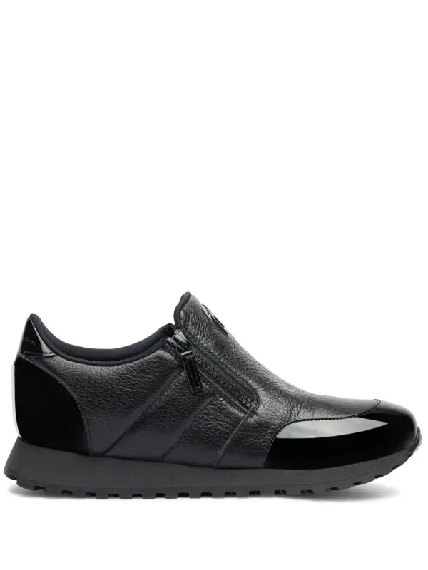 Giuseppe Zanotti Ilde Run ダブルジップ スニーカー | ブラック 