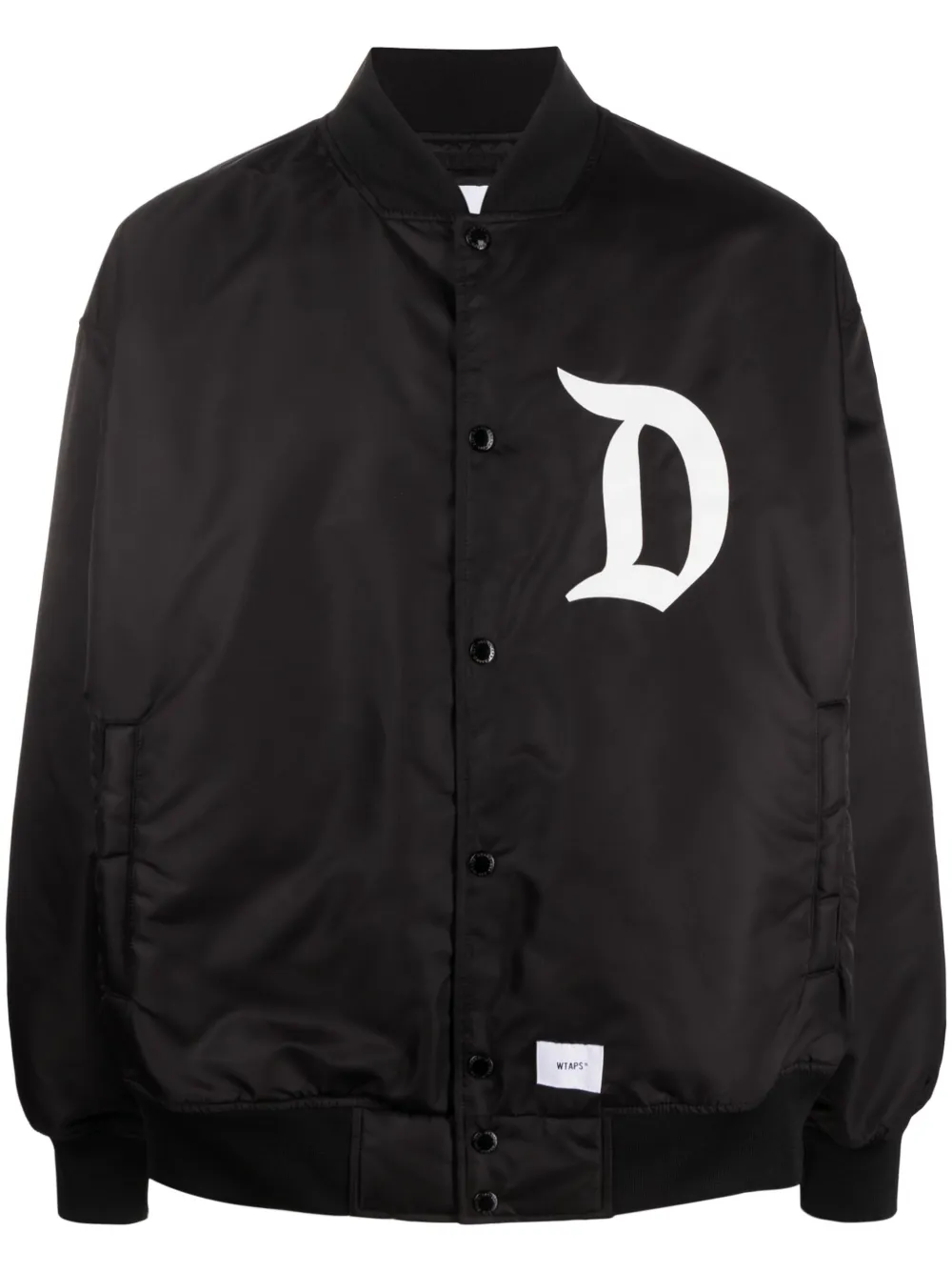 Wtaps Dsqd Team Logo印花飞行员夹克 In Black