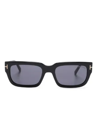 TOM FORD ブラック スクエアサングラス ケース付き TOM FORD スクエアサングラス ブラック/ブルー