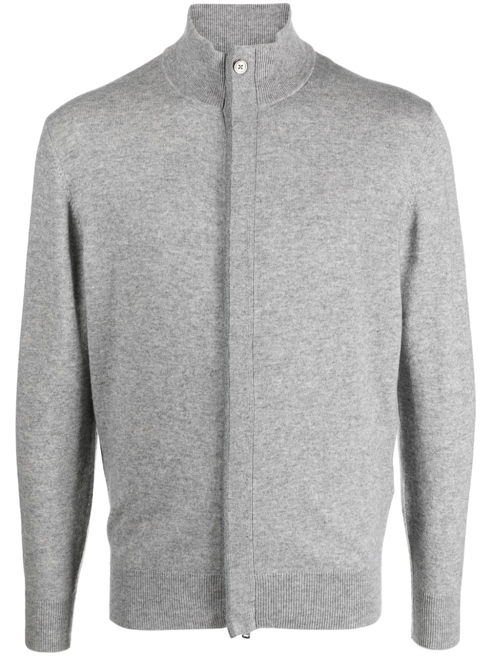 Boggi Milano Zip-up Long-sleeve Cardigan In Grey