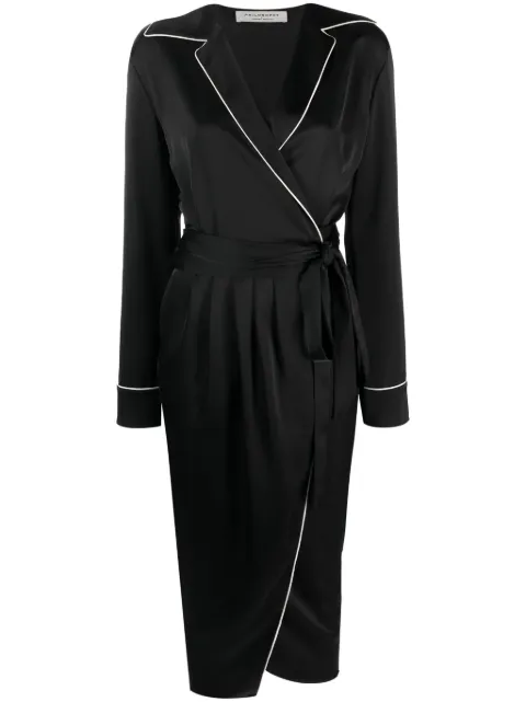 Philosophy Di Lorenzo Serafini contrasting-trim wrap midi dress