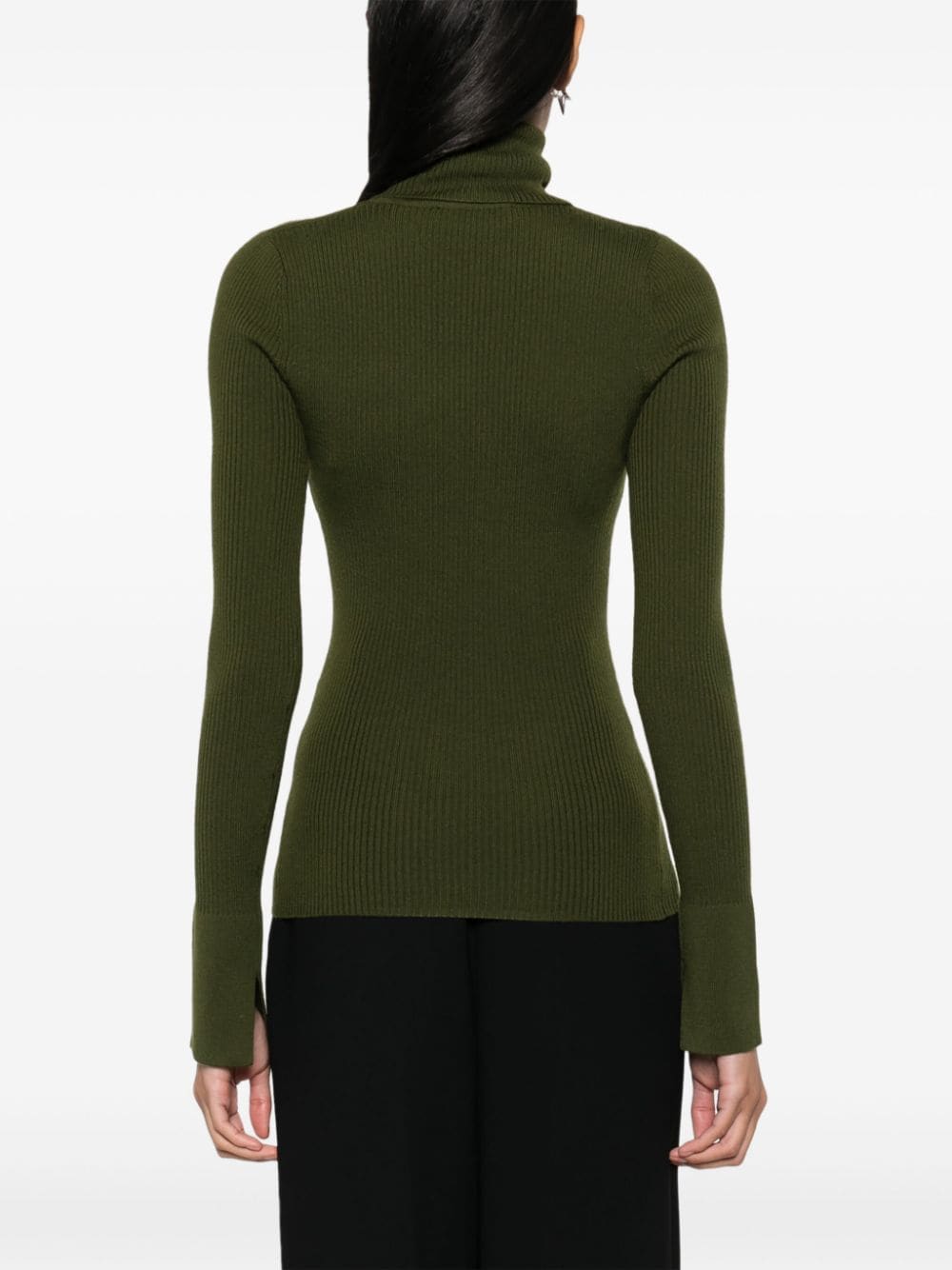 Shop Barbara Bui Appliqué-detail Merino Jumper In Green