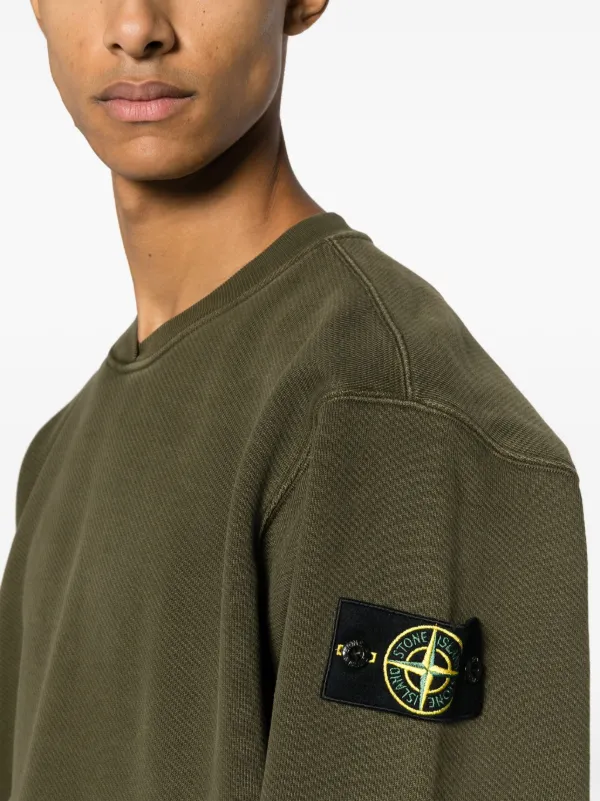 Stone island olive on sale sweatshirt