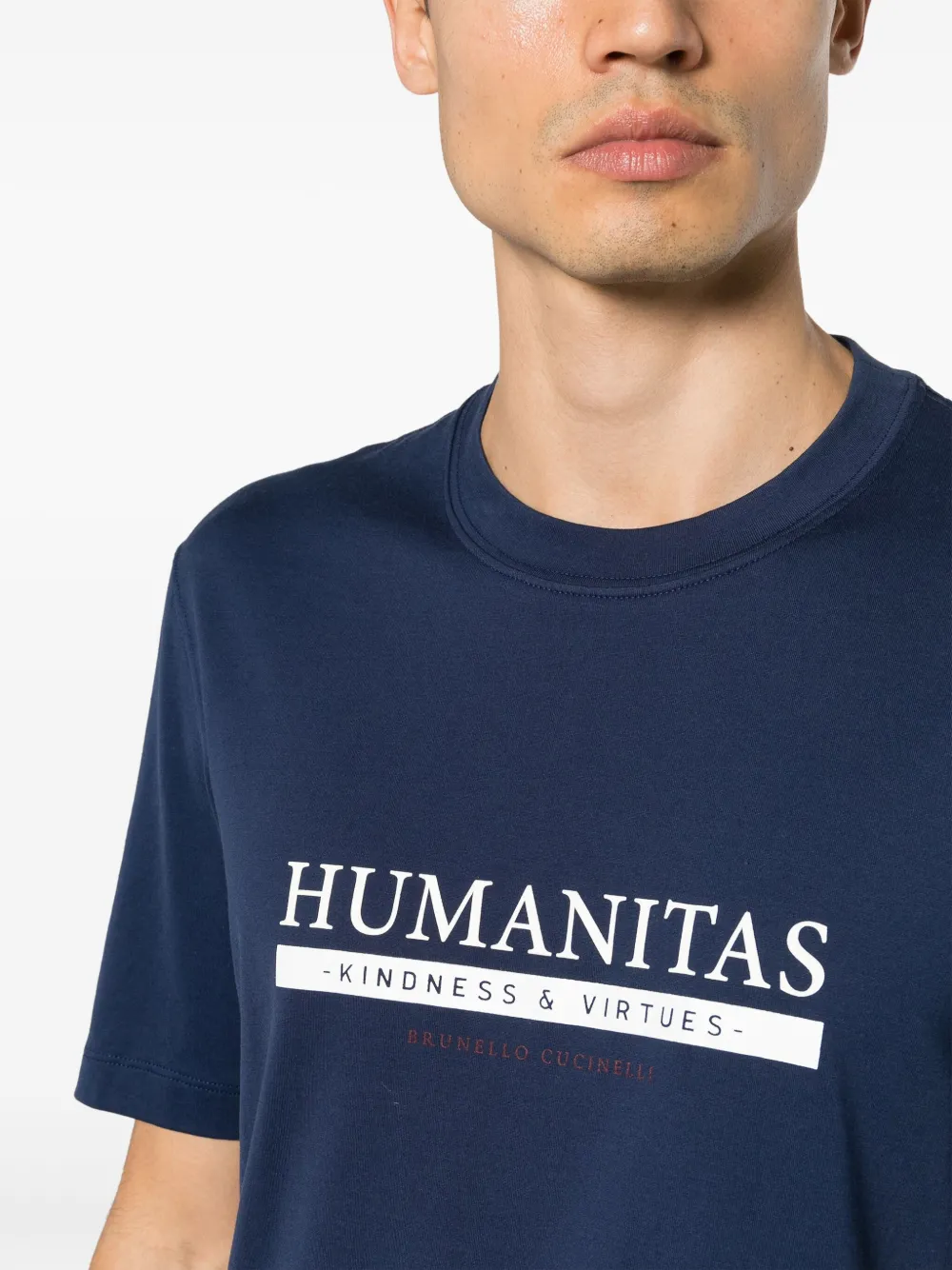 Brunello Cucinelli T-shirt met tekst Blauw