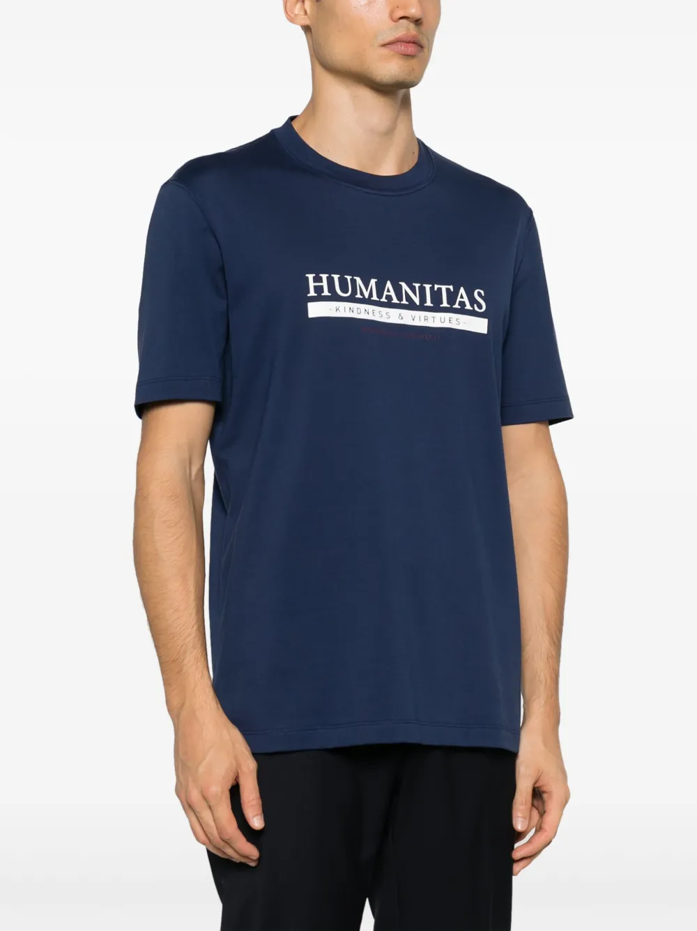 Brunello Cucinelli T-shirt met tekst Blauw