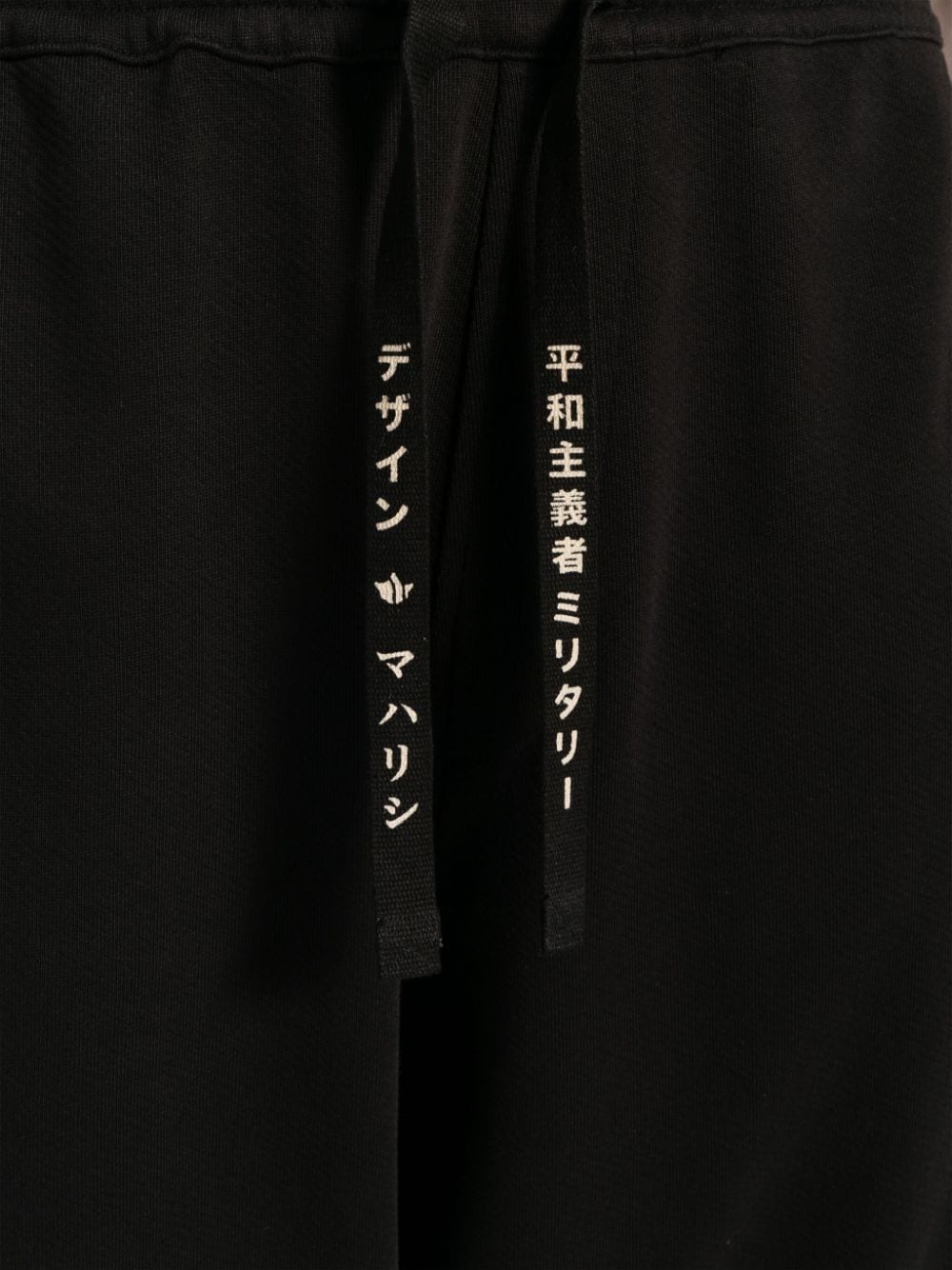 Shop Maharishi Shinobi Drawstring Organic Cotton Track Pants In Black