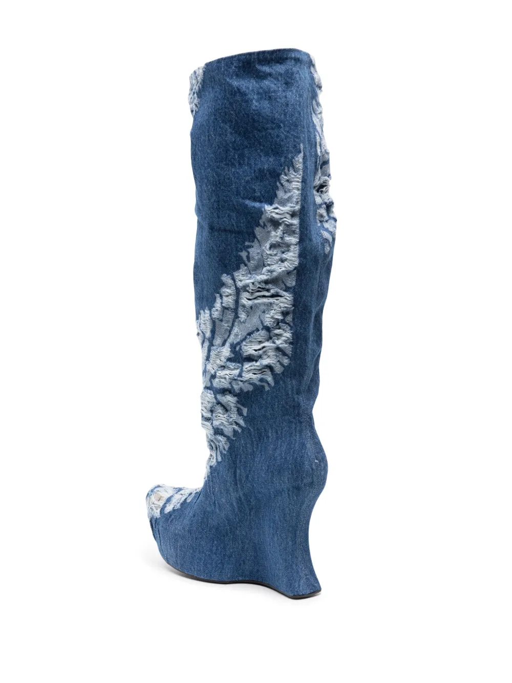 Masha Popova distressed 120mm denim knee-high boots | Boots | Image 3