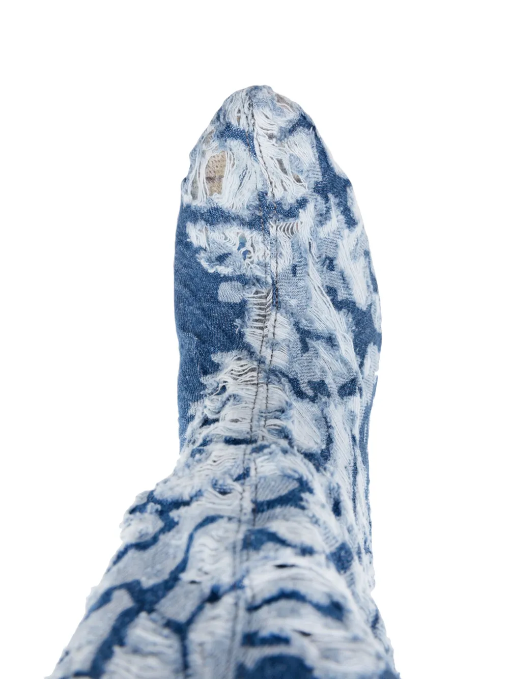 Masha Popova distressed 120mm denim knee-high boots | Shoes | Image 4