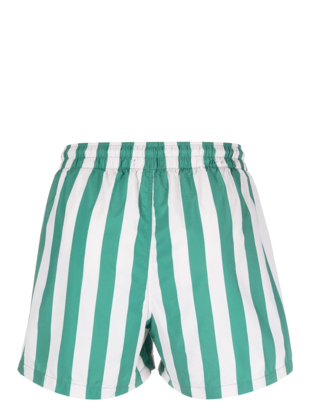Shop Sunnei Logo-print Striped Swim Shorts In Weiss