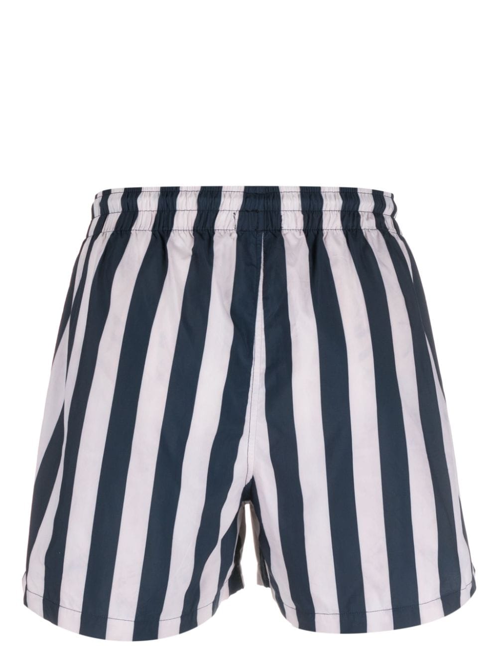Shop Sunnei Logo-print Striped Swim Shorts In Blau