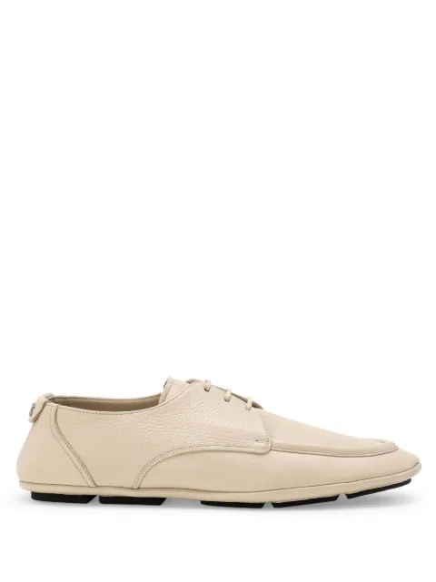 Dolce & Gabbana logo-lettering deerskin Derby shoes