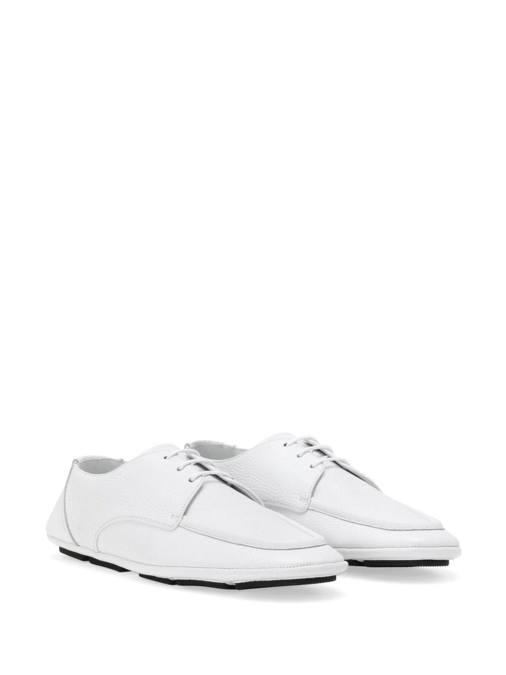 Shop Dolce & Gabbana Logo-plaque Leather Derby Shoes In White