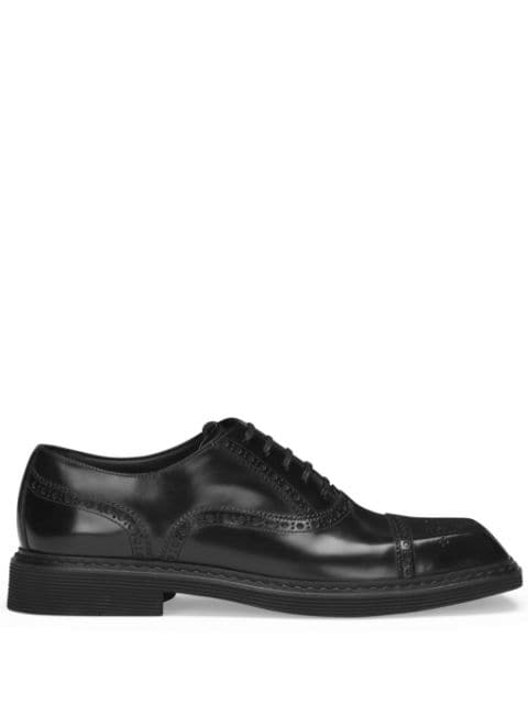 Dolce & Gabbana square-toe leather Derby shoes