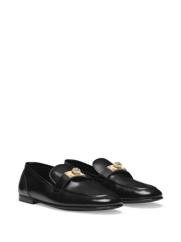 Dolce & Gabbana logo-plaque Leather Loafers | Black