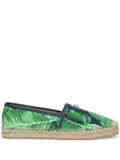 Dolce & Gabbana leaf-print canvas espadrilles - Blue